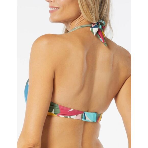 Coco Reef Cameo Halter UW Push Up Bikini Top 10 34D Rainforest Leaves NWT - Picture 2 of 2